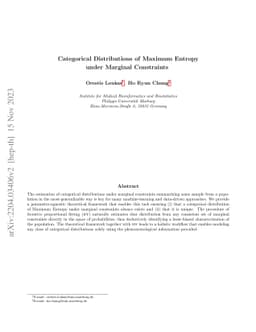 Categorical Distributions of Maximum Entropy under Marginal Constraints
