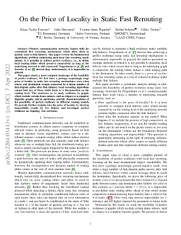On the Price of Locality in Static Fast Rerouting