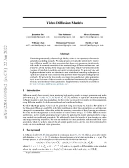 Video Diffusion Models