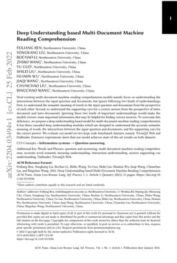 Deep Understanding based Multi-Document Machine Reading Comprehension