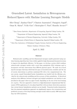 Generalised Latent Assimilation in Heterogeneous Reduced Spaces with
  Machine Learning Surrogate Models