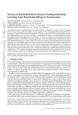 Survey on Automated Short Answer Grading with Deep Learning: from Word
  Embeddings to Transformers