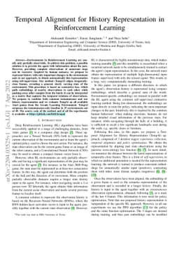 Temporal Alignment for History Representation in Reinforcement Learning