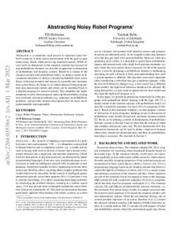 Abstracting Noisy Robot Programs