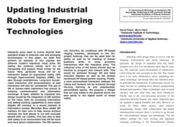 Updating Industrial Robots for Emerging Technologies