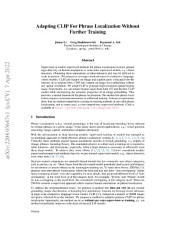 Adapting CLIP For Phrase Localization Without Further Training