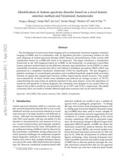 Identification of Autism spectrum disorder based on a novel feature
  selection method and Variational Autoencoder