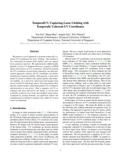 TemporalUV: Capturing Loose Clothing with Temporally Coherent UV
  Coordinates