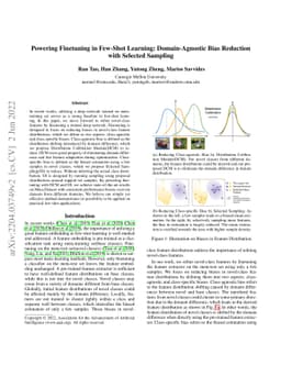 Powering Finetuning in Few-Shot Learning: Domain-Agnostic Bias Reduction
  with Selected Sampling