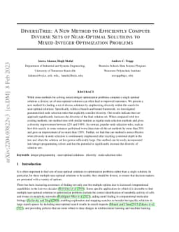 DiversiTree: A New Method to Efficiently Compute Diverse Sets of
  Near-Optimal Solutions to Mixed-Integer Optimization Problems