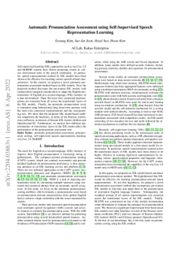 Automatic Pronunciation Assessment using Self-Supervised Speech
  Representation Learning