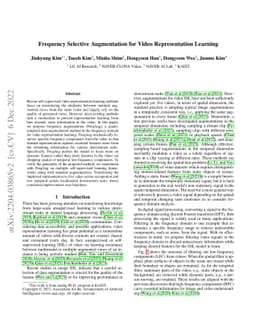Frequency Selective Augmentation for Video Representation Learning