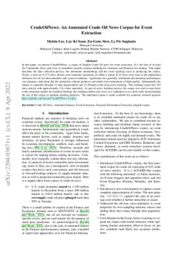 CrudeOilNews: An Annotated Crude Oil News Corpus for Event Extraction