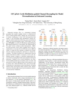 CD$^2$-pFed: Cyclic Distillation-guided Channel Decoupling for Model
  Personalization in Federated Learning