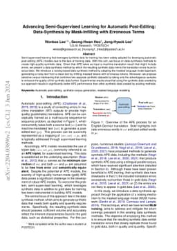 Advancing Semi-Supervised Learning for Automatic Post-Editing:
  Data-Synthesis by Mask-Infilling with Erroneous Terms