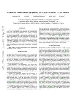 Exploring Transformer's potential on automatic piano transcription