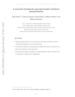 A posteriori learning for quasi-geostrophic turbulence parametrization