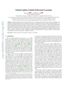 Global Update Guided Federated Learning