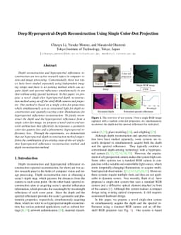 Deep Hyperspectral-Depth Reconstruction Using Single Color-Dot
  Projection