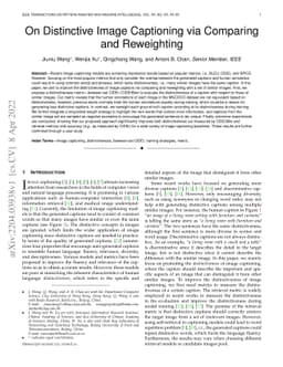 On Distinctive Image Captioning via Comparing and Reweighting
