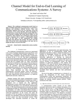 Channel model for end-to-end learning of communications systems: A
  survey