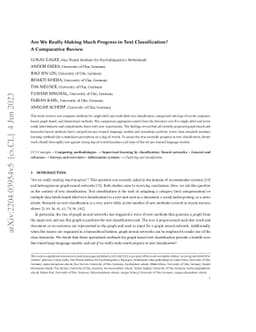 Are We Really Making Much Progress in Text Classification? A Comparative
  Review