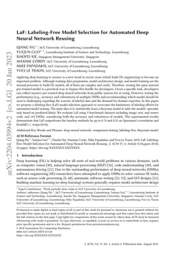 LaF: Labeling-Free Model Selection for Automated Deep Neural Network
  Reusing