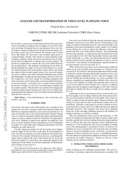 Analysis and transformations of voice level in singing voice