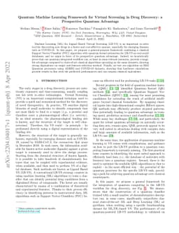 Quantum Machine Learning Framework for Virtual Screening in Drug
  Discovery: a Prospective Quantum Advantage