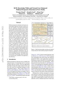 KCD: Knowledge Walks and Textual Cues Enhanced Political Perspective
  Detection in News Media
