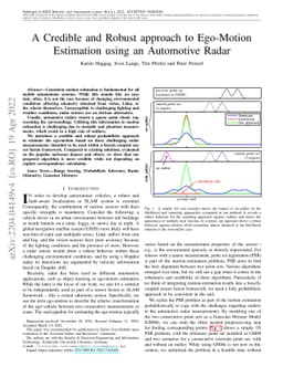 A Credible and Robust approach to Ego-Motion Estimation using an
  Automotive Radar