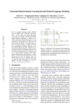Contextual Representation Learning beyond Masked Language Modeling