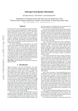 Self-supervised Speaker Diarization