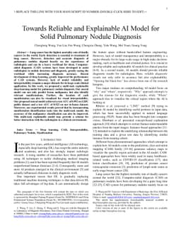 Towards Reliable and Explainable AI Model for Solid Pulmonary Nodule
  Diagnosis
