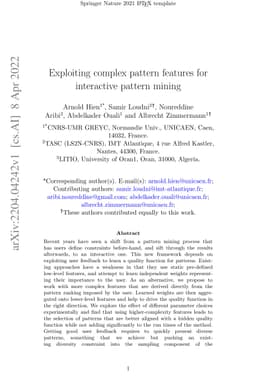 Exploiting complex pattern features for interactive pattern mining