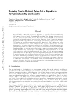 Evolving Pareto-Optimal Actor-Critic Algorithms for Generalizability and
  Stability