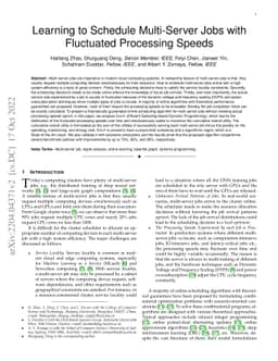 Learning to Schedule Multi-Server Jobs with Fluctuated Processing Speeds