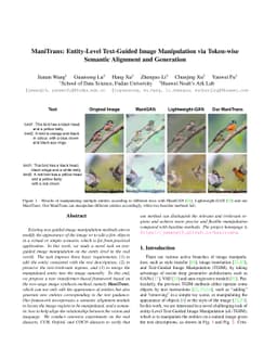 ManiTrans: Entity-Level Text-Guided Image Manipulation via Token-wise
  Semantic Alignment and Generation
