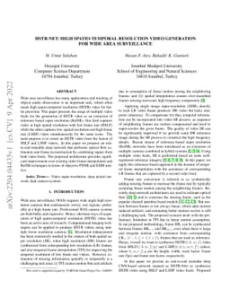 HSTR-Net: High Spatio-Temporal Resolution Video Generation For Wide Area
  Surveillance