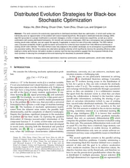 Distributed Evolution Strategies for Black-box Stochastic Optimization