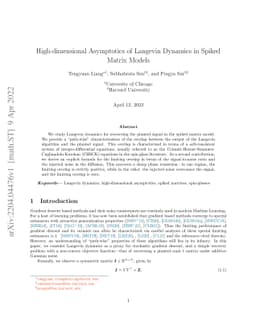 High-dimensional Asymptotics of Langevin Dynamics in Spiked Matrix
  Models
