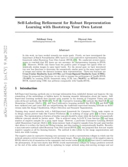 Self-Labeling Refinement for Robust Representation Learning with
  Bootstrap Your Own Latent