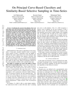 On Principal Curve-Based Classifiers and Similarity-Based Selective
  Sampling in Time-Series