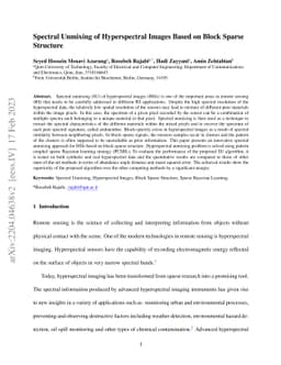 Spectral Unmixing of Hyperspectral Images Based on Block Sparse
  Structure