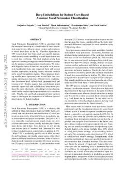 Deep Embeddings for Robust User-Based Amateur Vocal Percussion
  Classification