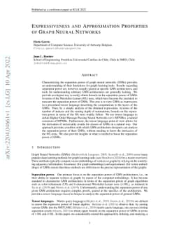 Expressiveness and Approximation Properties of Graph Neural Networks