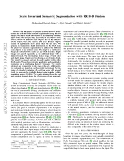 Scale Invariant Semantic Segmentation with RGB-D Fusion