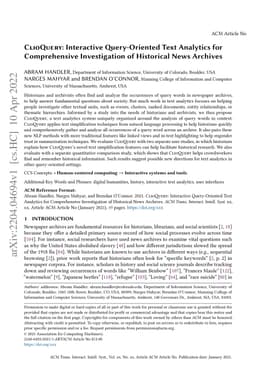 ClioQuery: Interactive Query-Oriented Text Analytics for Comprehensive
  Investigation of Historical News Archives