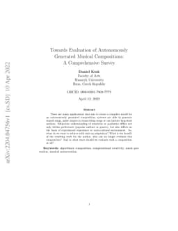 Towards Evaluation of Autonomously Generated Musical Compositions: A
  Comprehensive Survey