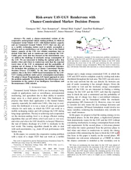 Risk-aware UAV-UGV Rendezvous with Chance-Constrained Markov Decision
  Process